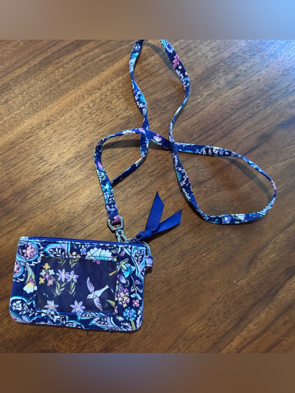 Vera Bradley Zip ID Pouch With Breakaway Lanyard in Belle Paisley Like New